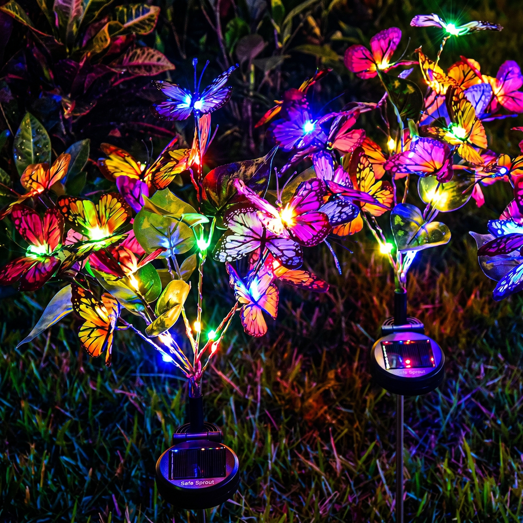 Solar Butterfly Flower Ground Lamp