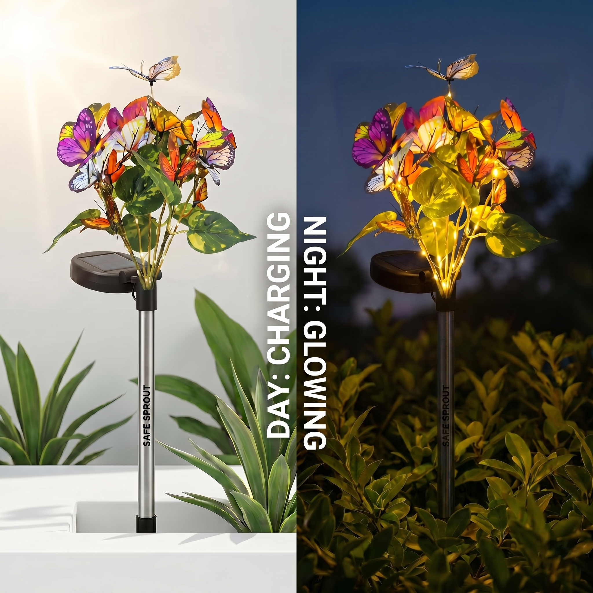 Solar Butterfly Flower Ground Lamp