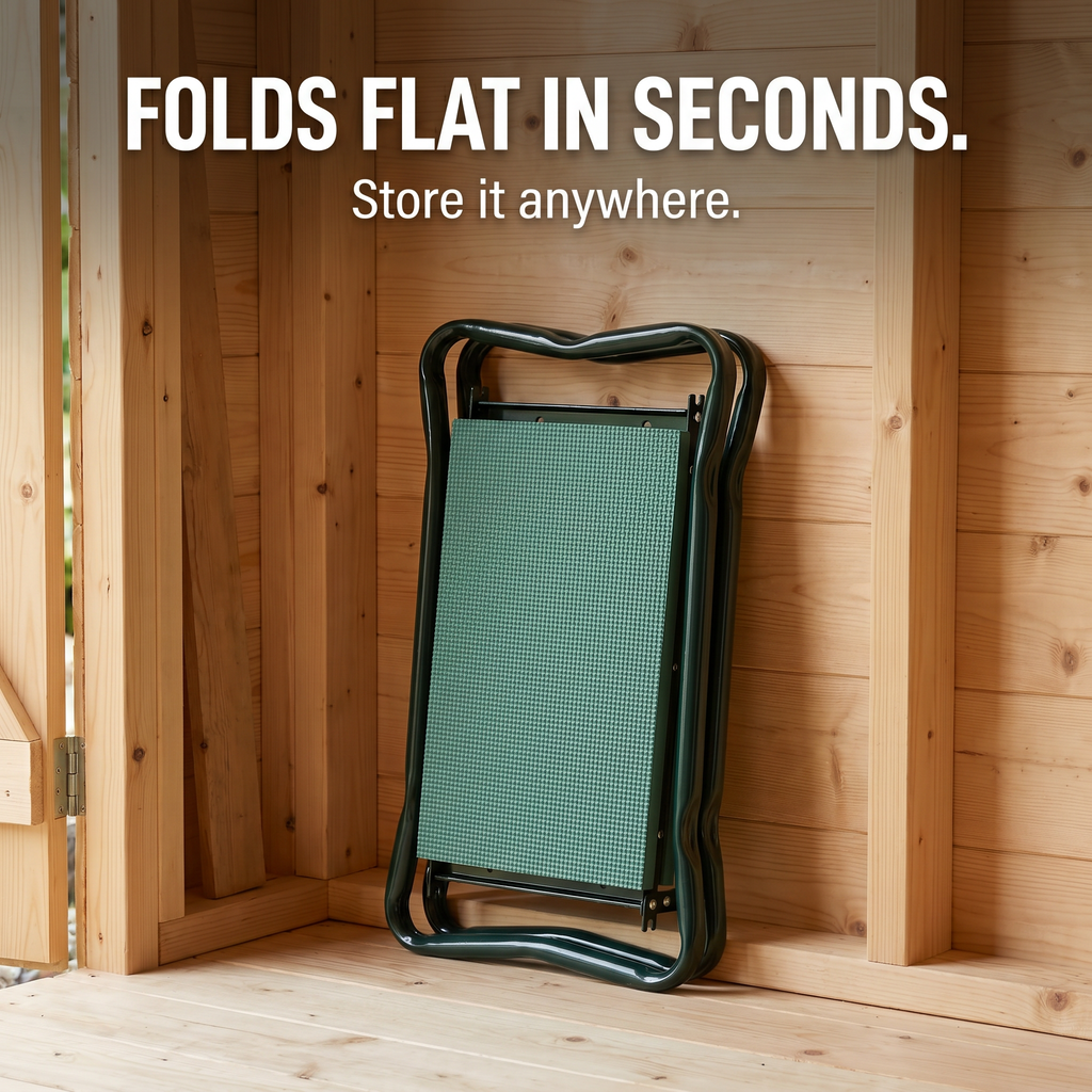Foldable Garden Kneeler Bench with Tool Pouches