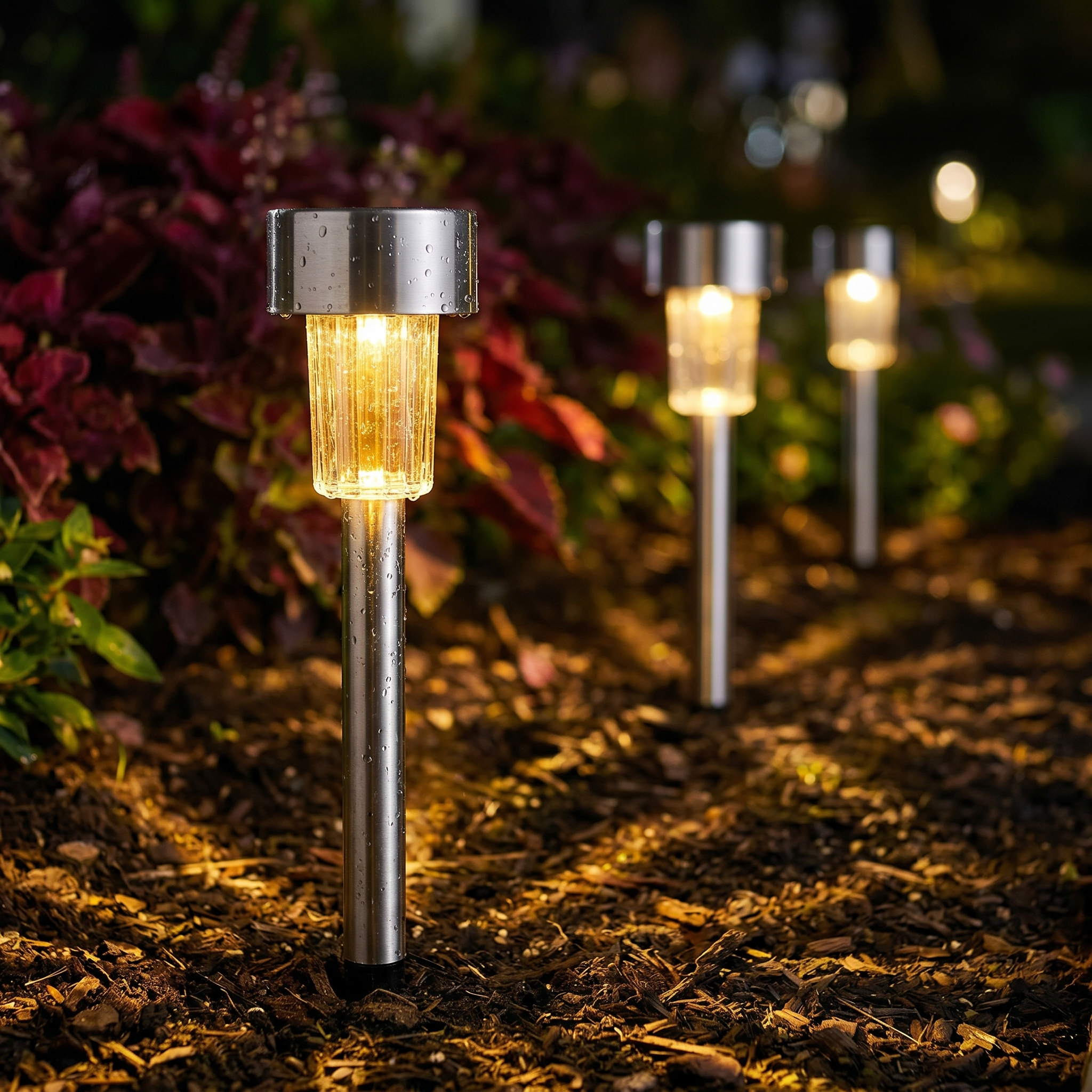 Solar Waterproof LED Pathway & Patio Lighting (10-Piece Set)