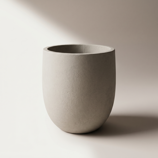 Sculptural Concrete Barrel Planter