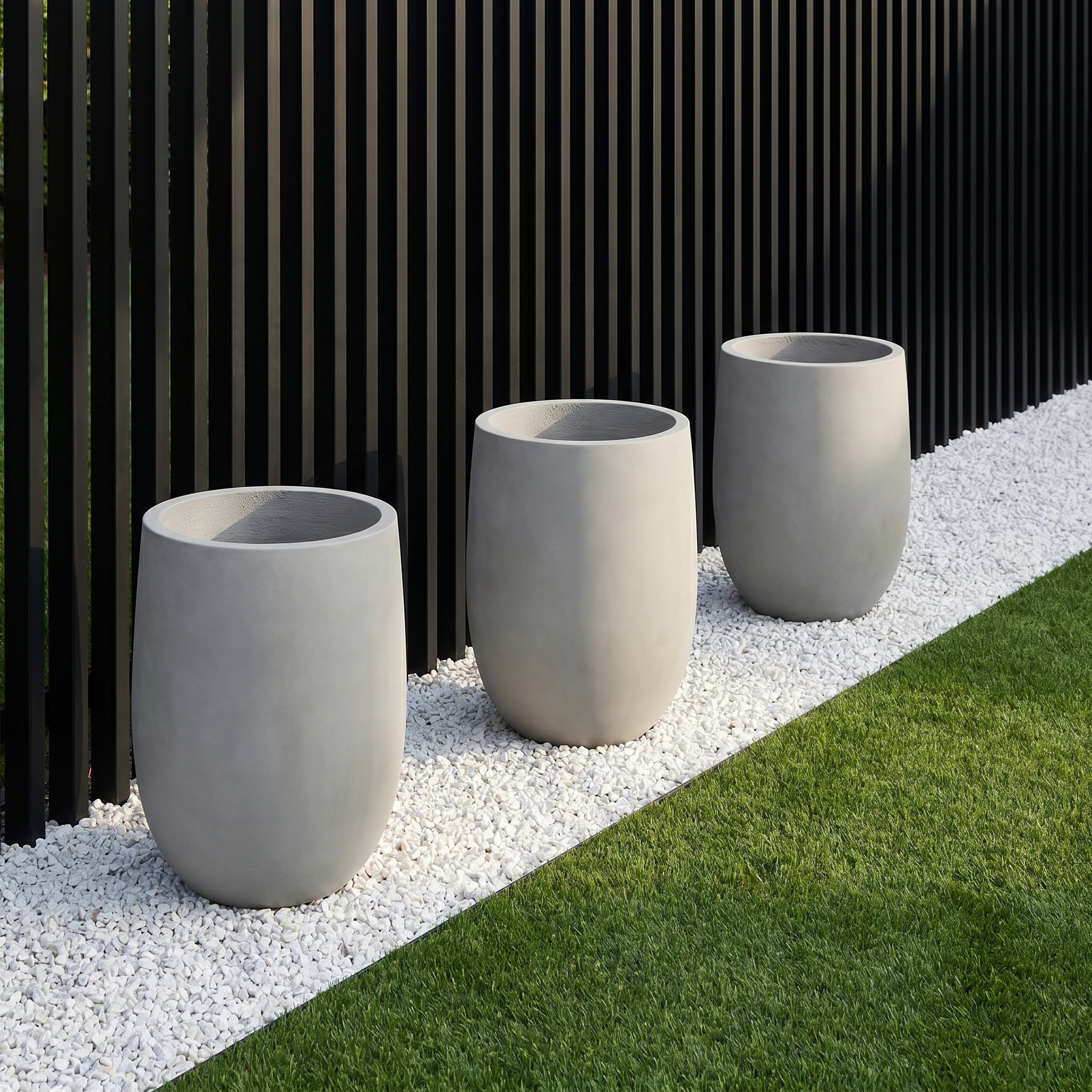 Sculptural Concrete Barrel Planter