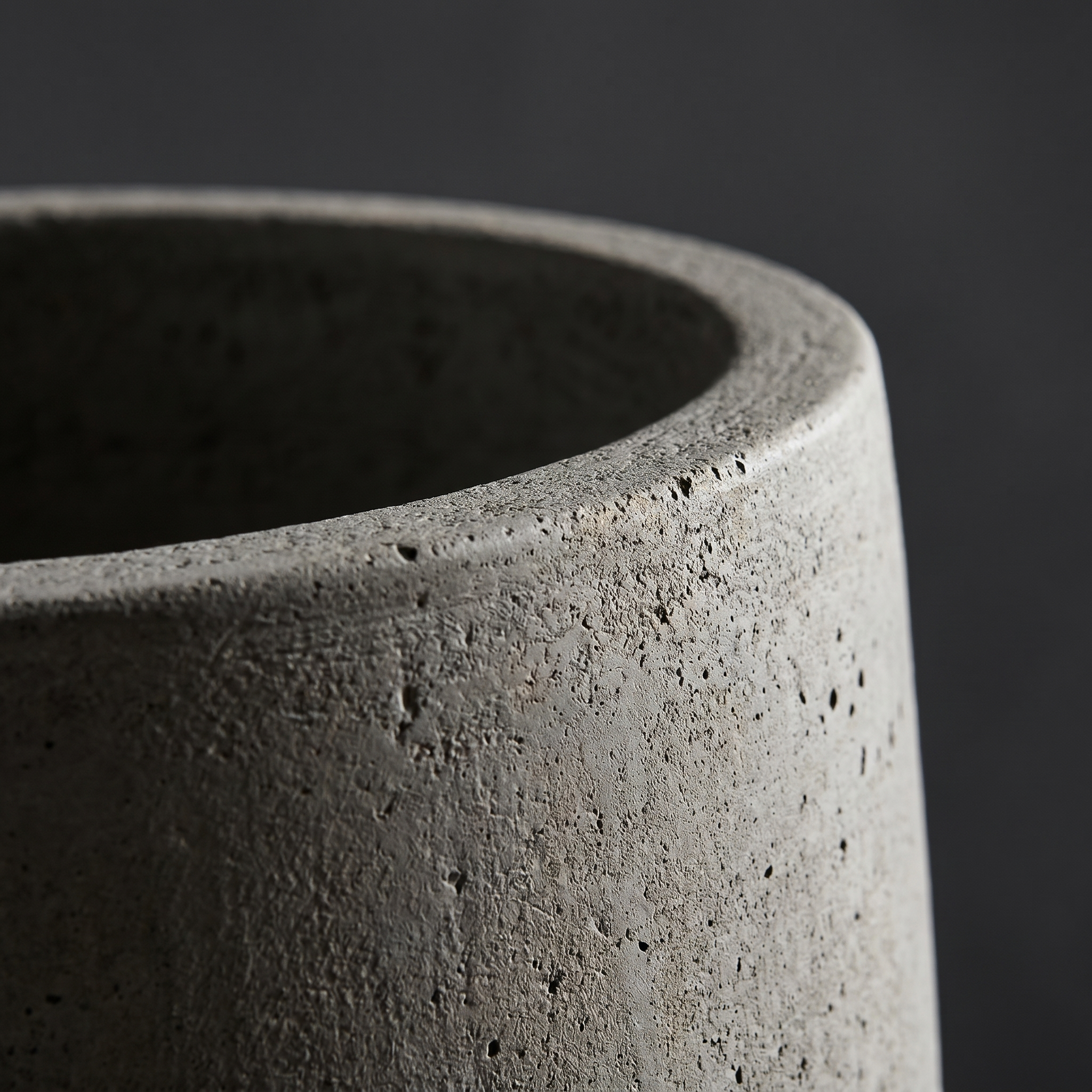 Sculptural Concrete Barrel Planter