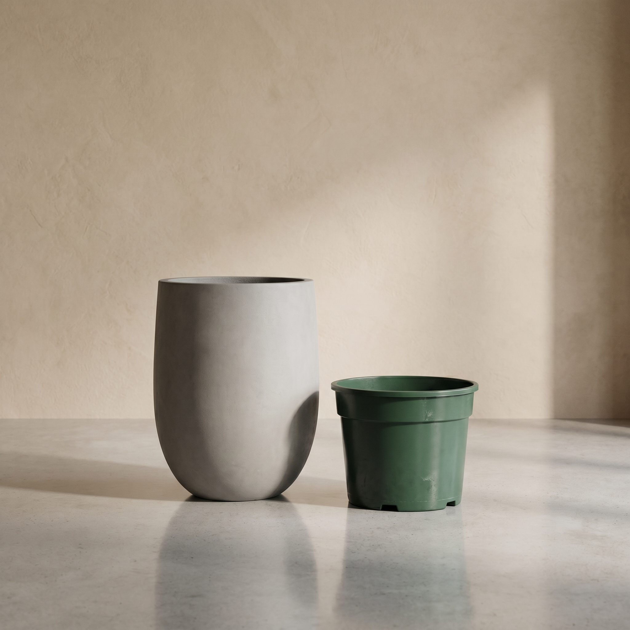 Sculptural Concrete Barrel Planter
