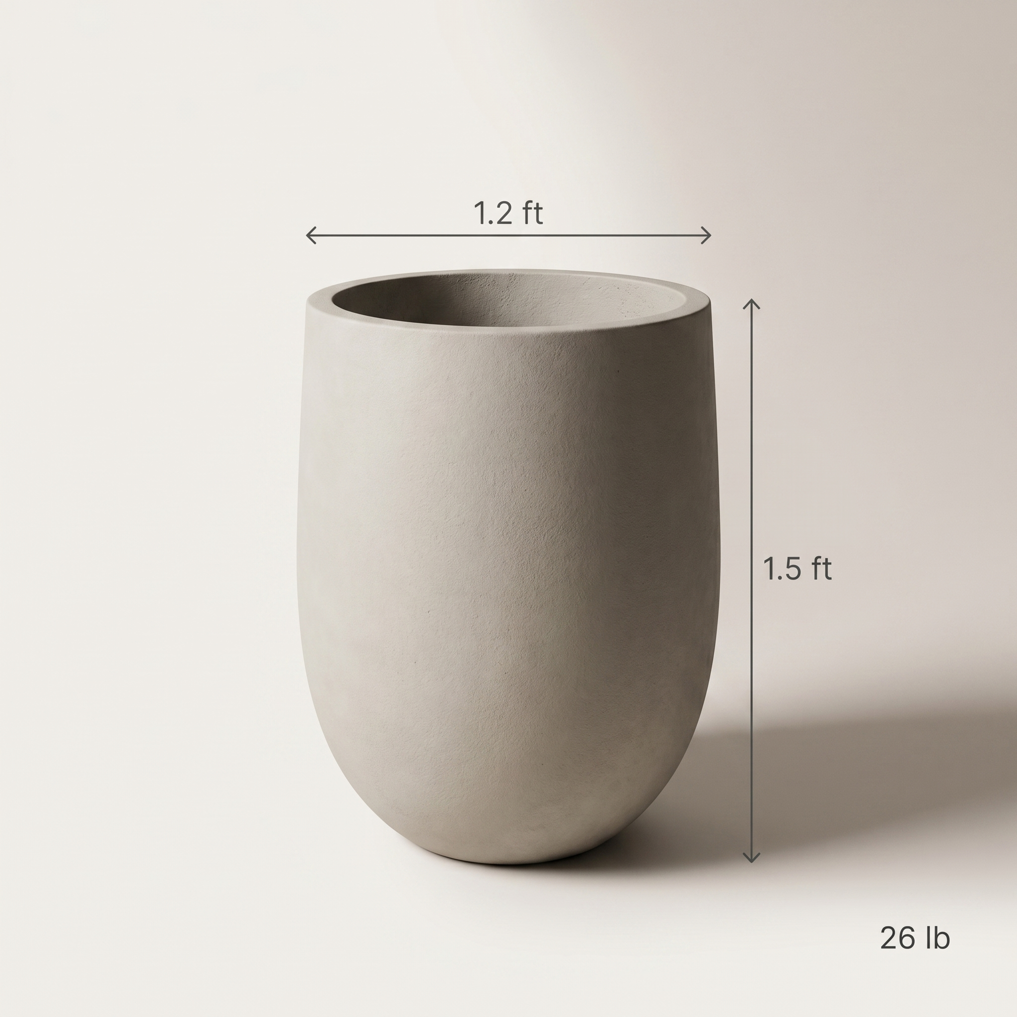 Sculptural Concrete Barrel Planter
