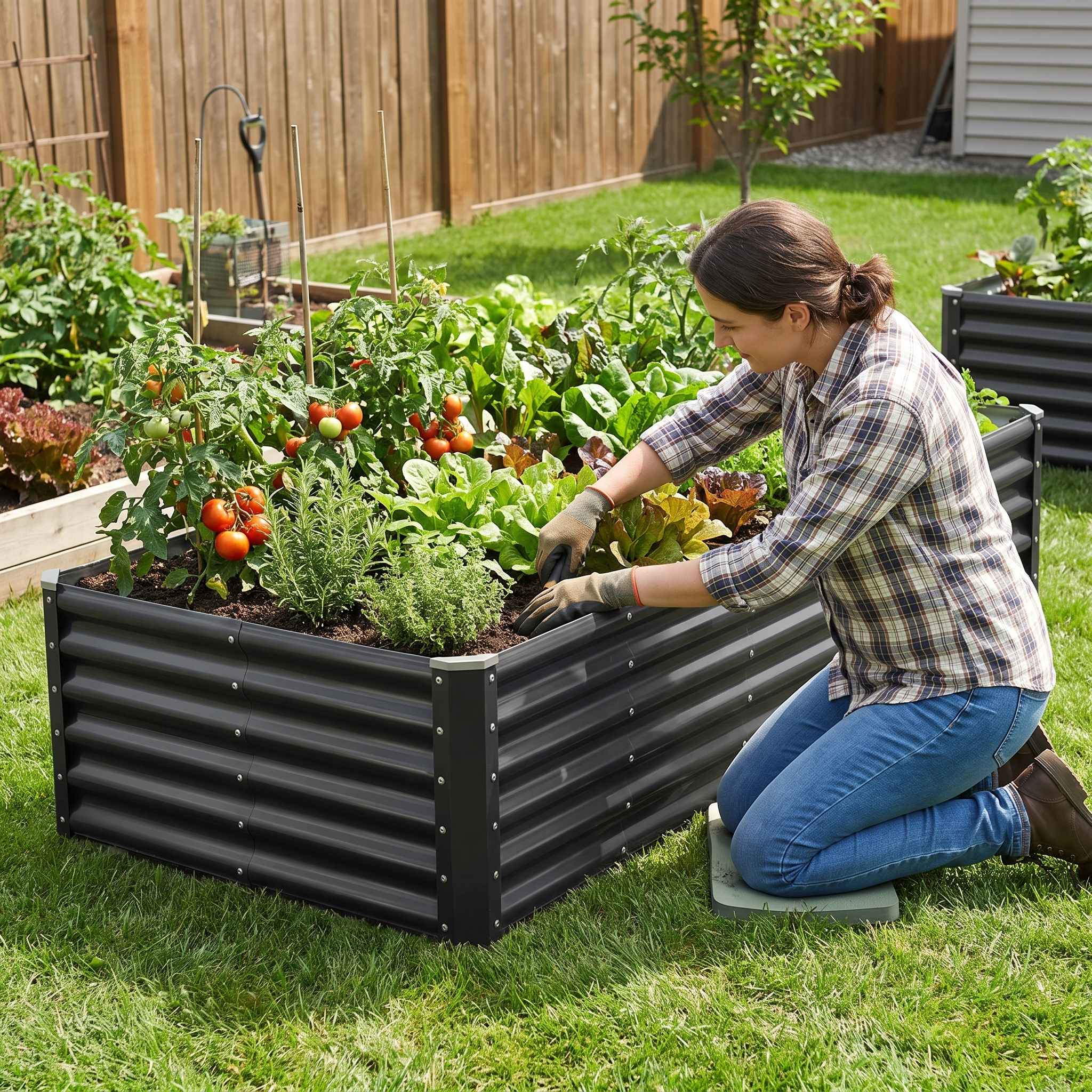 6×3×1.5 ft Metal Raised Garden Bed + Tools