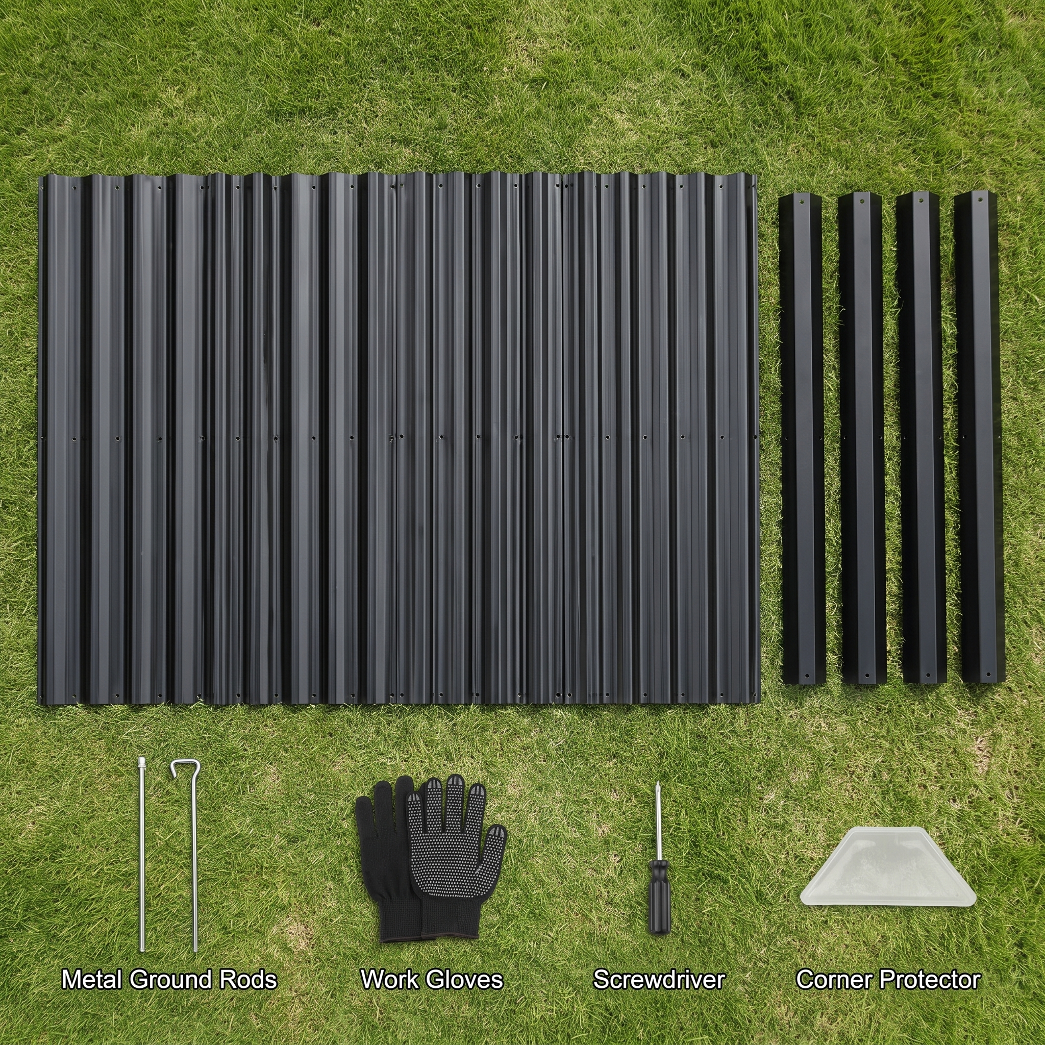 6×3×1.5 ft Metal Raised Garden Bed + Tools